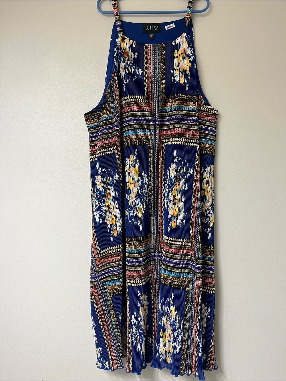 AUW Blue Floral Patterned Maxi Dress